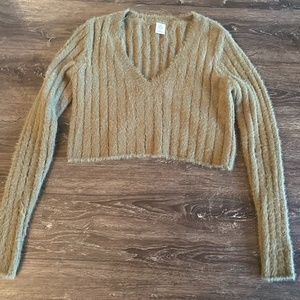 Urban Outfitters Cropped fuzzy sweater
